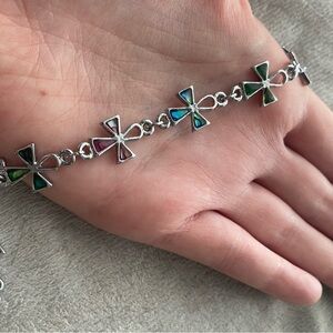 Multicolor Cross Charm Bracelet